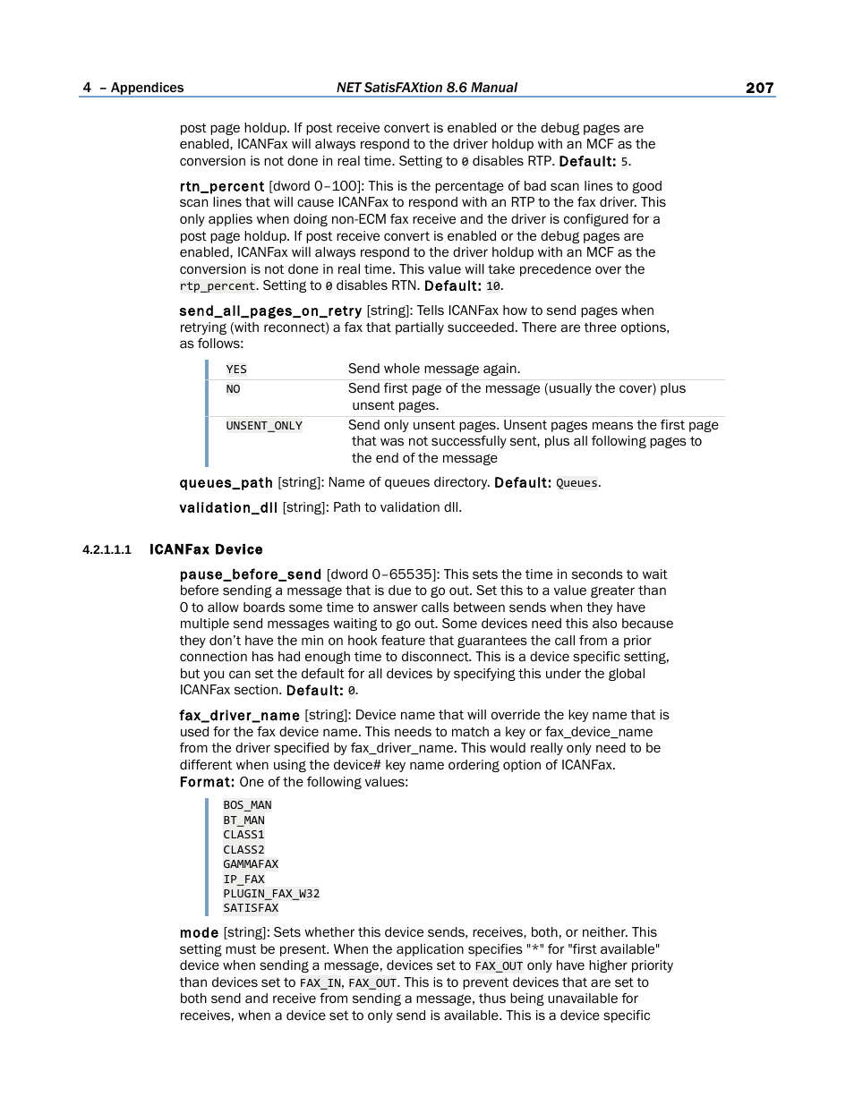 1 icanfax device | FaxBack NET SatisFAXtion 8.6 - Manual User Manual | Page 207 / 240