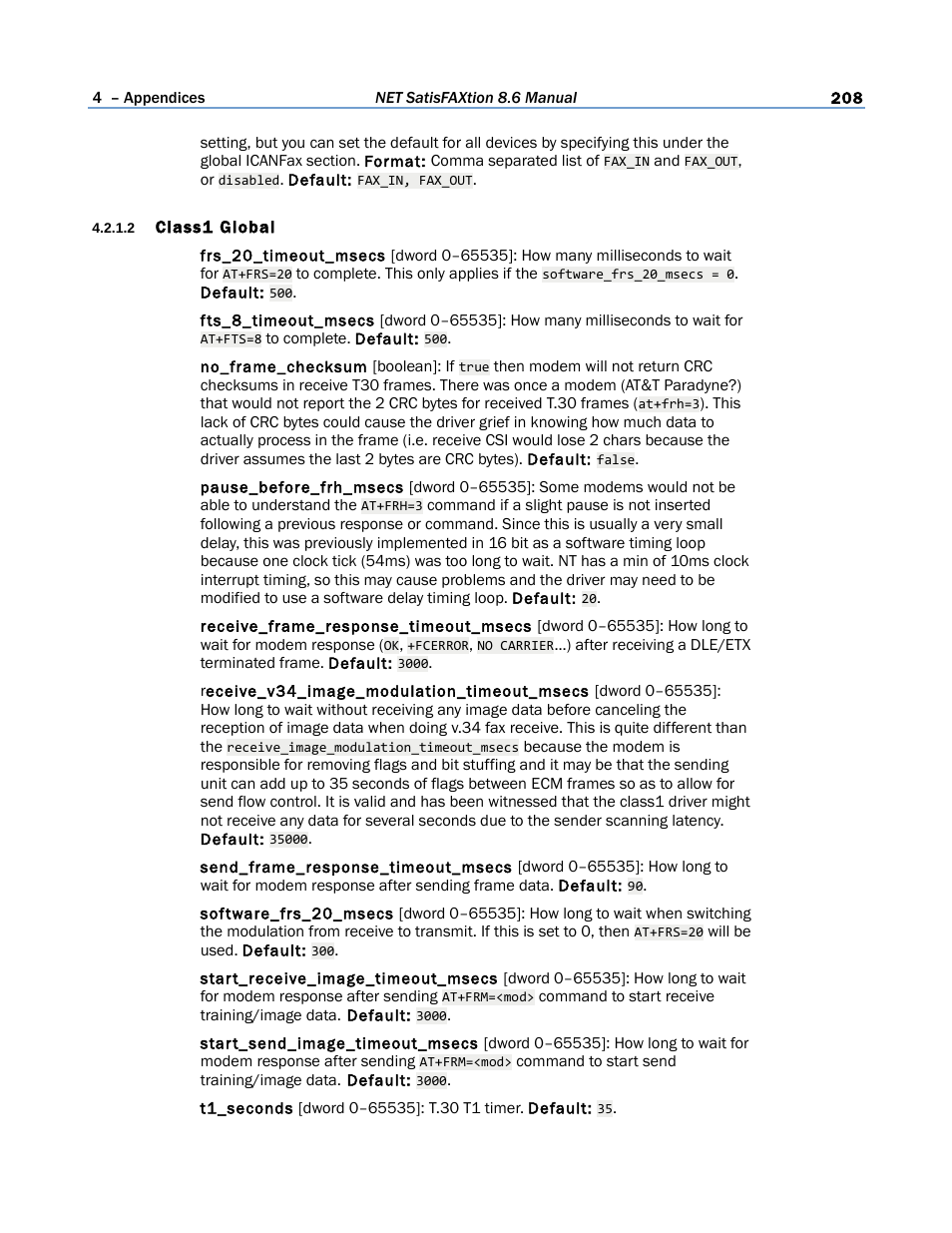 2 class1 global | FaxBack NET SatisFAXtion 8.6 - Manual User Manual | Page 208 / 240
