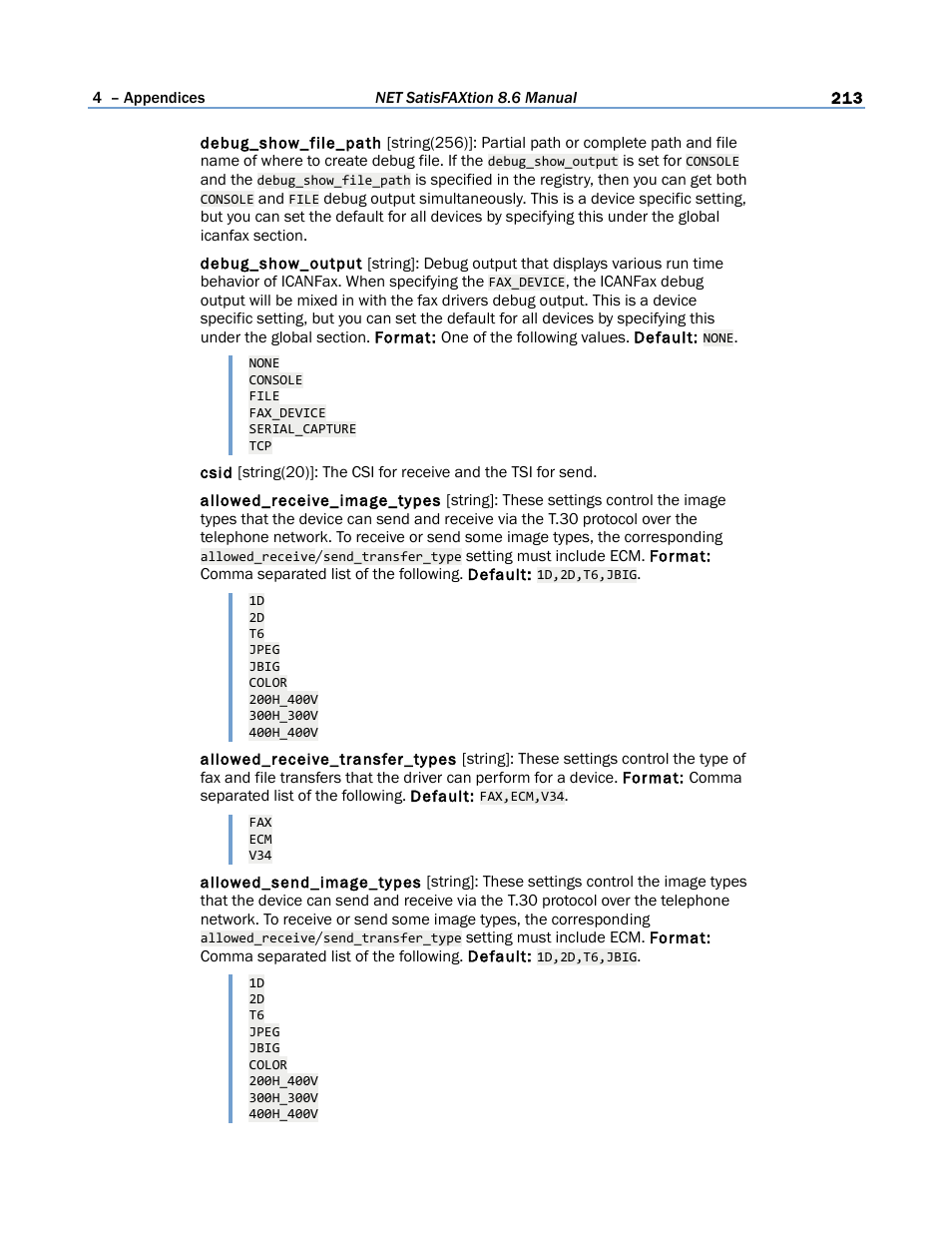 FaxBack NET SatisFAXtion 8.6 - Manual User Manual | Page 213 / 240