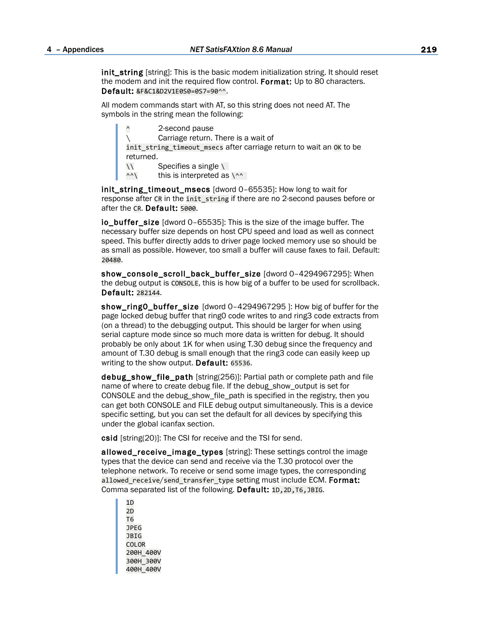 FaxBack NET SatisFAXtion 8.6 - Manual User Manual | Page 219 / 240