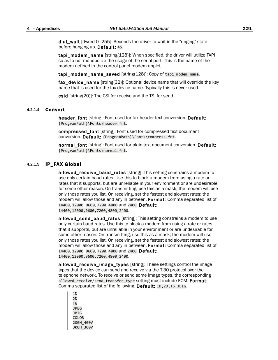 4 convert, 5 ip_fax global | FaxBack NET SatisFAXtion 8.6 - Manual User Manual | Page 221 / 240