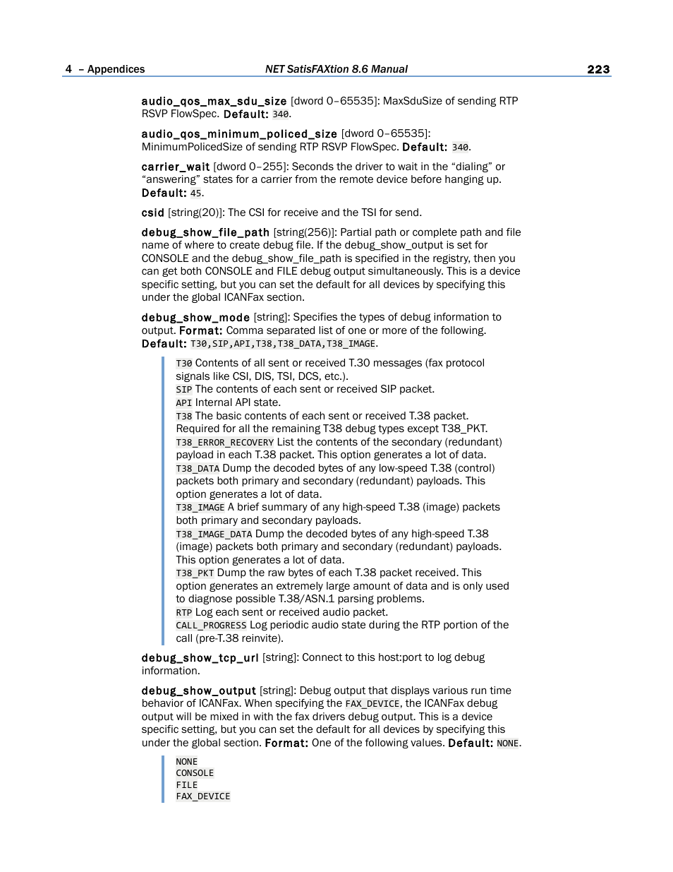 FaxBack NET SatisFAXtion 8.6 - Manual User Manual | Page 223 / 240