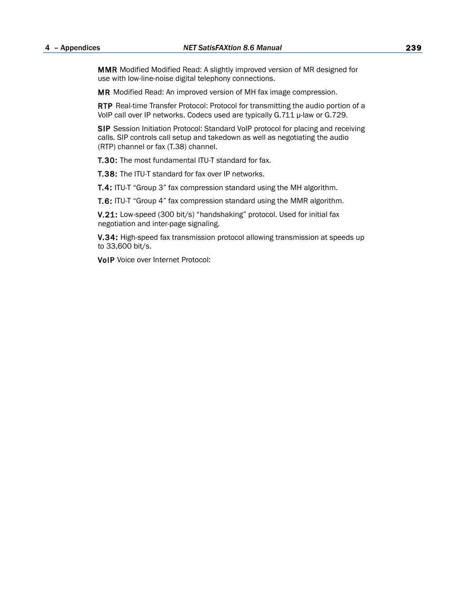 FaxBack NET SatisFAXtion 8.6 - Manual User Manual | Page 239 / 240