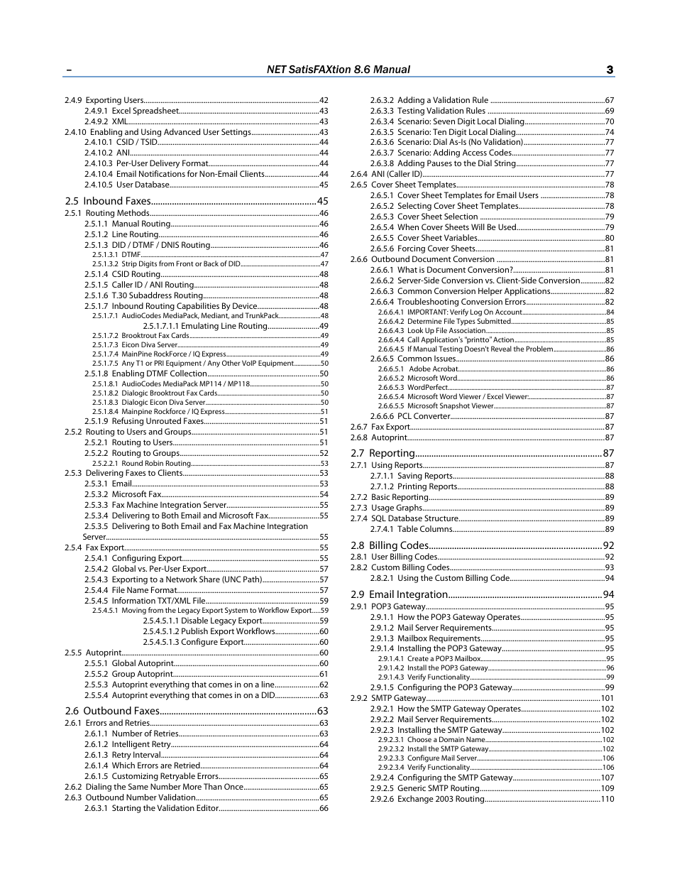 Net satisfaxtion 8.6 manual 3 | FaxBack NET SatisFAXtion 8.6 - Manual User Manual | Page 3 / 240