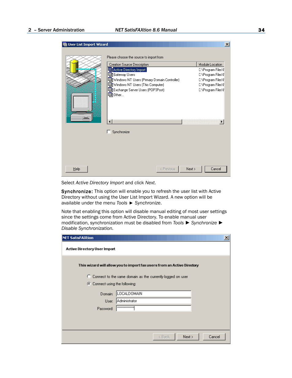 FaxBack NET SatisFAXtion 8.6 - Manual User Manual | Page 34 / 240