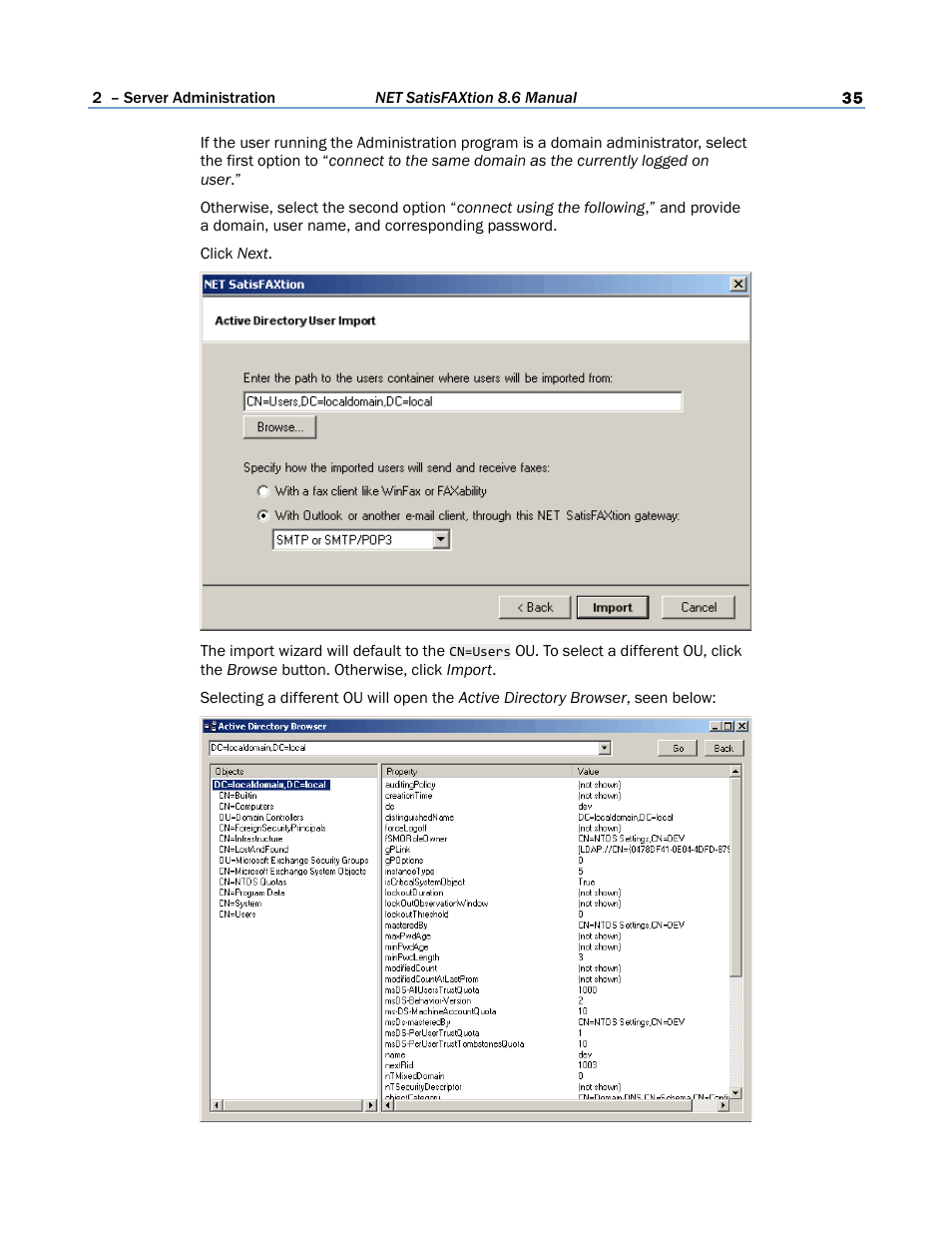 FaxBack NET SatisFAXtion 8.6 - Manual User Manual | Page 35 / 240