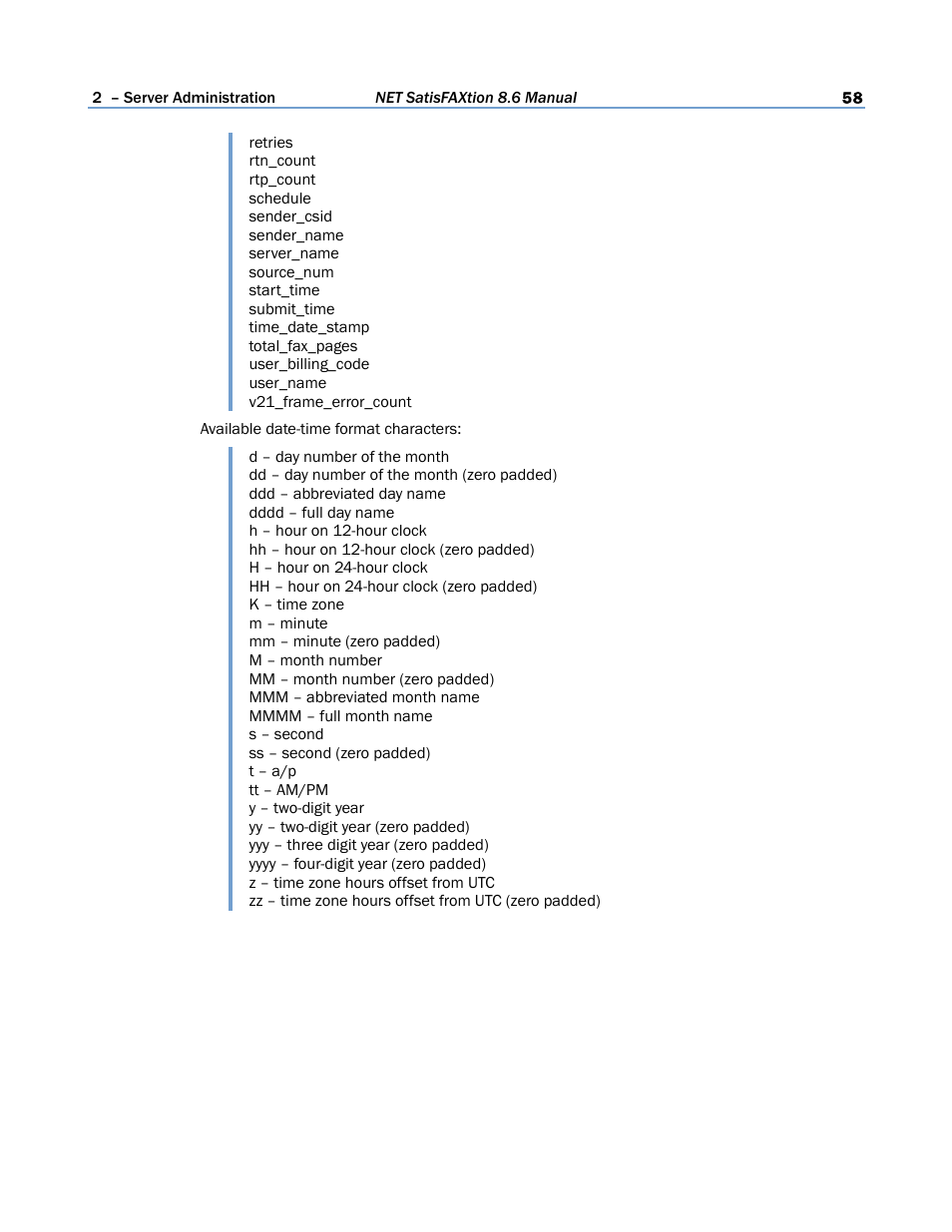 FaxBack NET SatisFAXtion 8.6 - Manual User Manual | Page 58 / 240