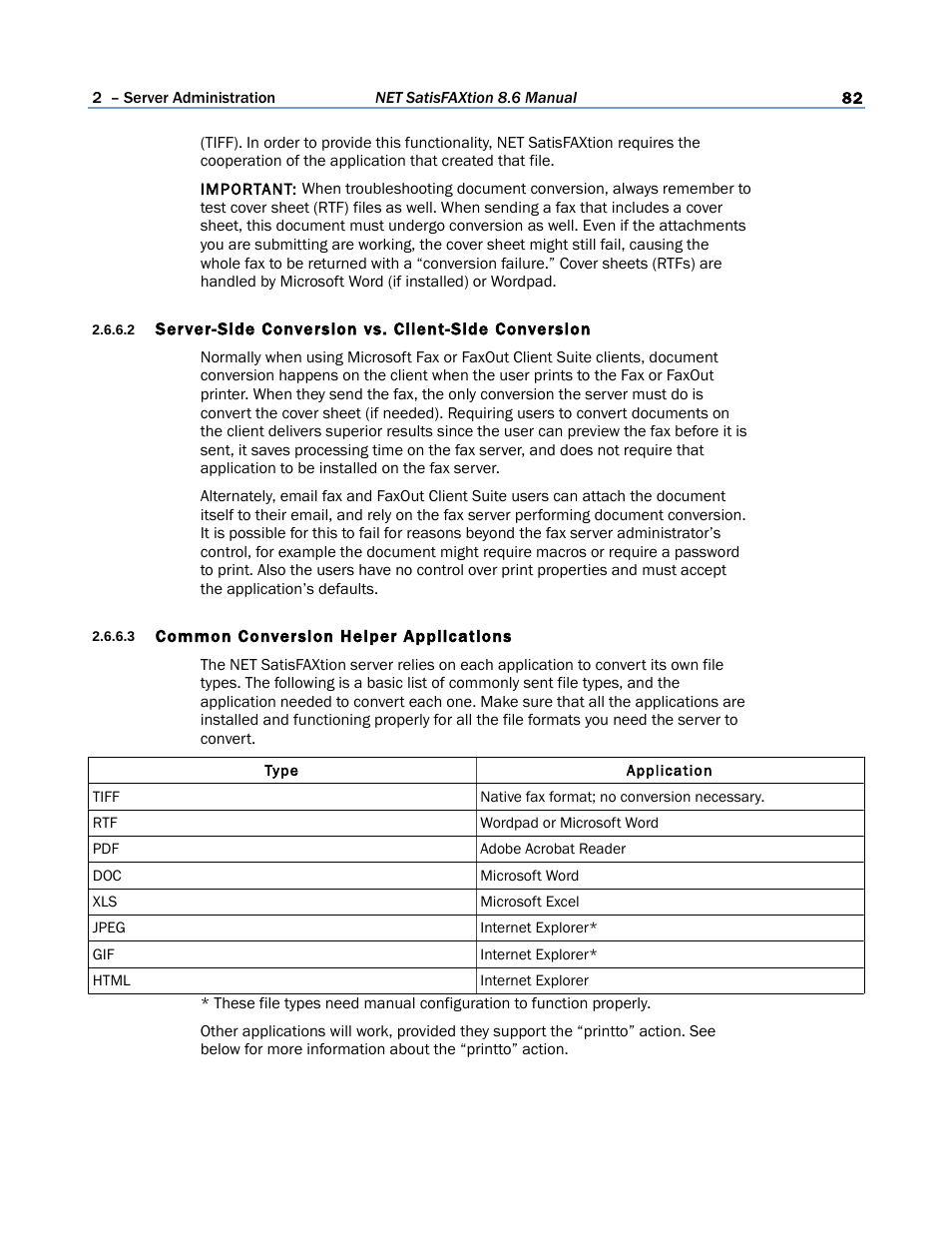 3 common conversion helper applications | FaxBack NET SatisFAXtion 8.6 - Manual User Manual | Page 82 / 240
