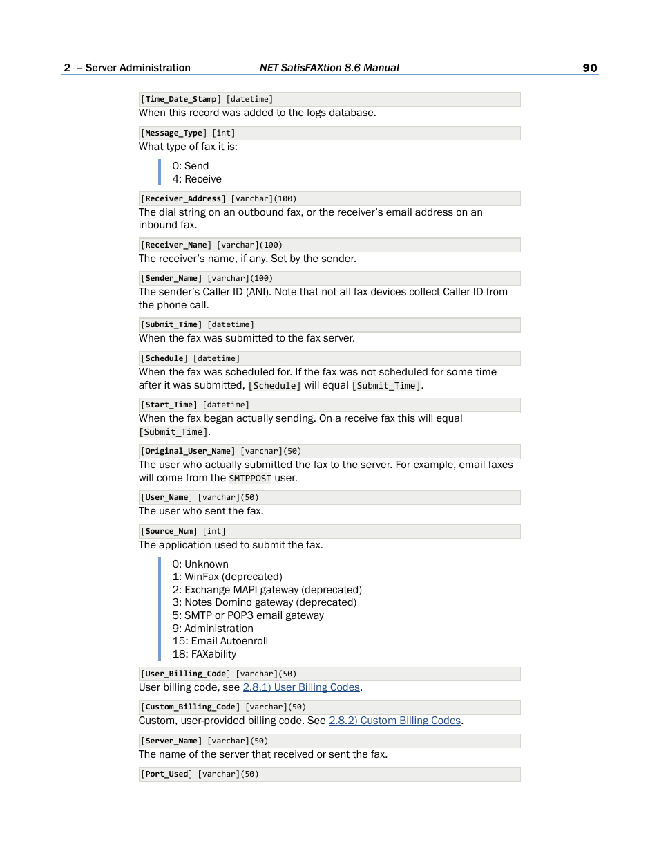FaxBack NET SatisFAXtion 8.6 - Manual User Manual | Page 90 / 240