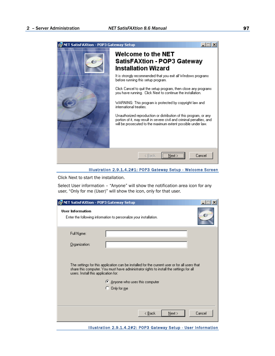 FaxBack NET SatisFAXtion 8.6 - Manual User Manual | Page 97 / 240