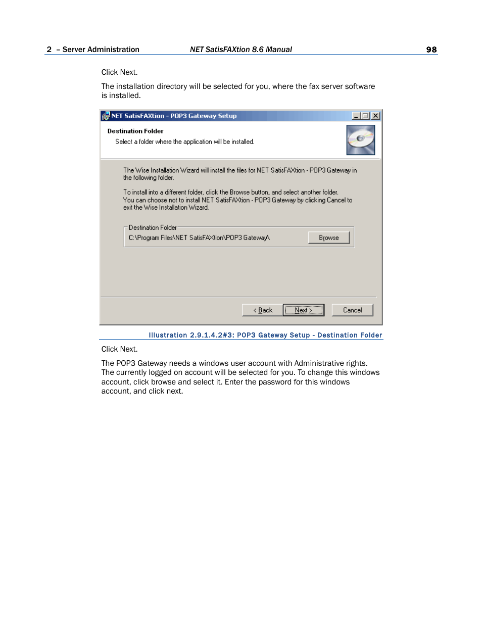 FaxBack NET SatisFAXtion 8.6 - Manual User Manual | Page 98 / 240