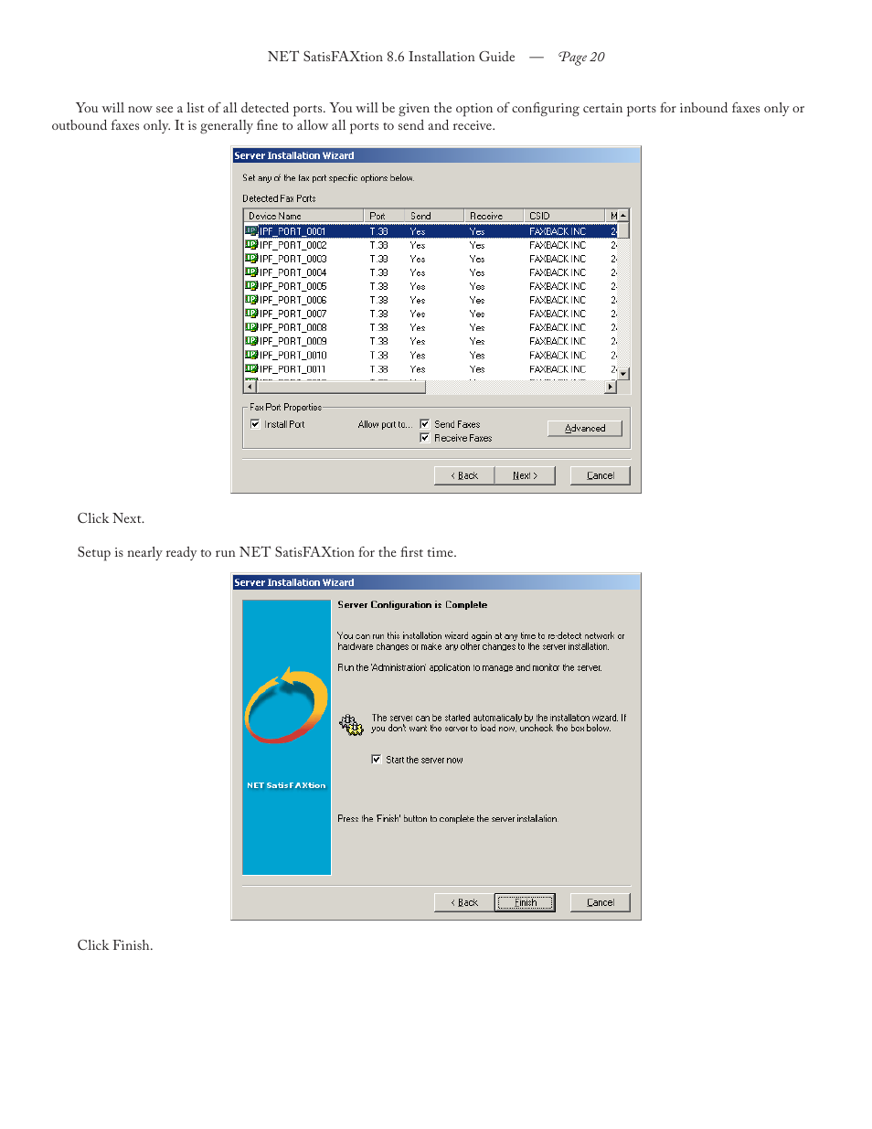 FaxBack NET SatisFAXtion 8.6 - Installation Guide User Manual | Page 20 / 22