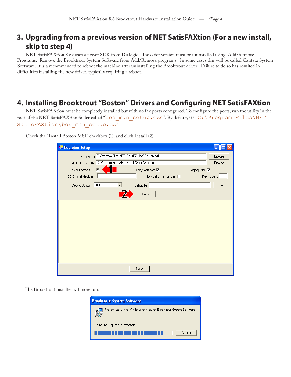 FaxBack NET SatisFAXtion 8.6 - Brooktrout Hardware Installation Guide User Manual | Page 4 / 10