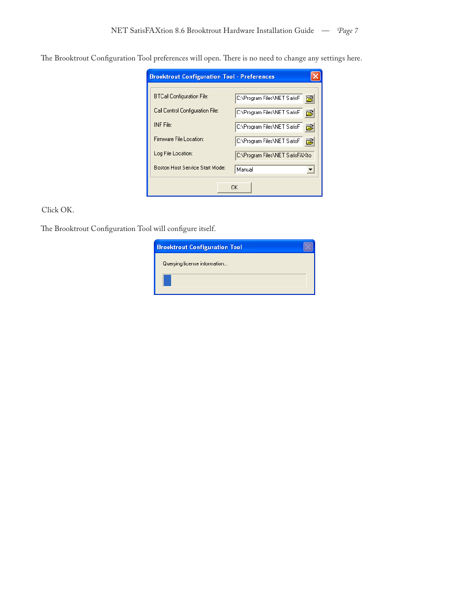 FaxBack NET SatisFAXtion 8.6 - Brooktrout Hardware Installation Guide User Manual | Page 7 / 10