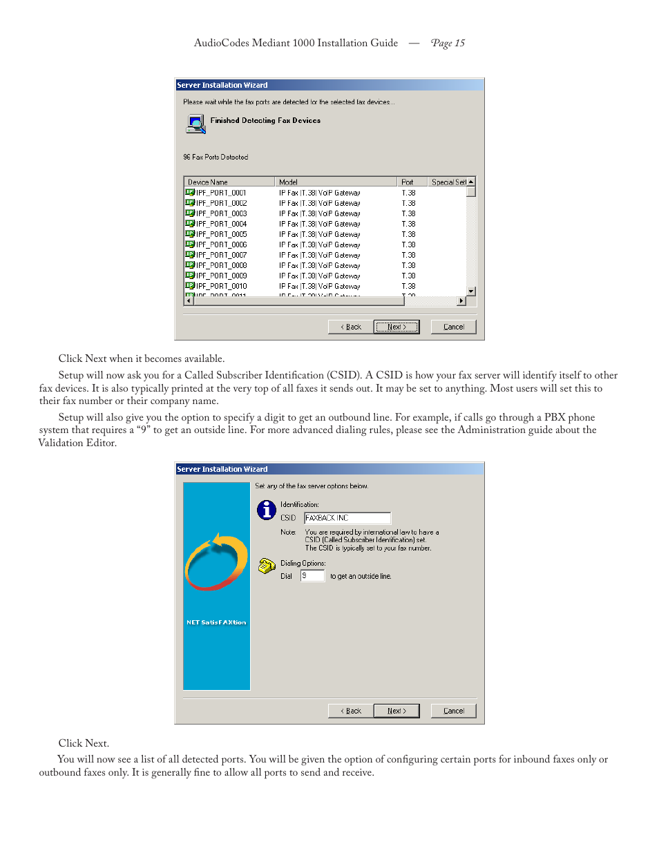 FaxBack Mediant 1000 Appliance - Installation Guide User Manual | Page 15 / 18