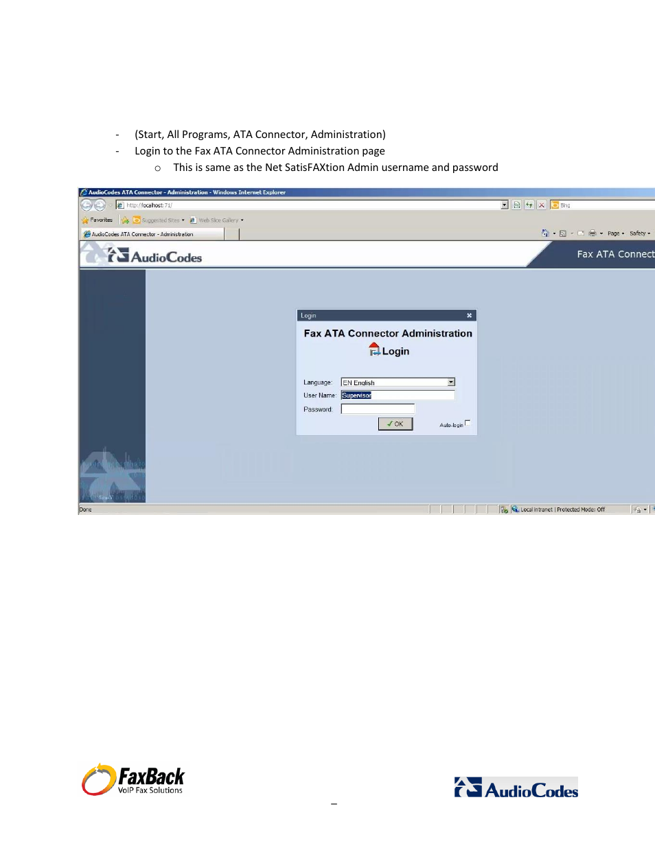 FaxBack AudioCodes Fax Connector for NET SatisFAXtion SBE / EE - Installation Guide User Manual | Page 17 / 29