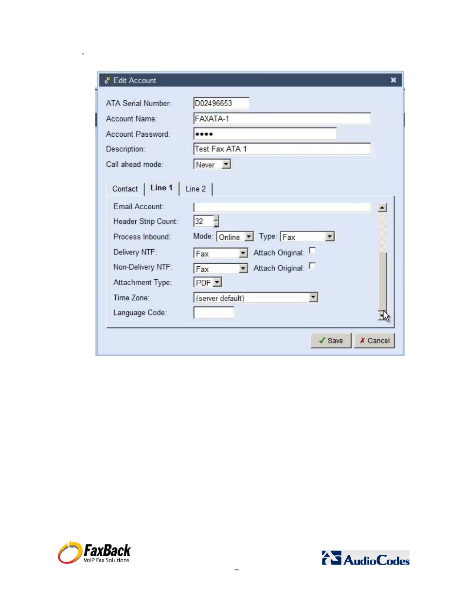 FaxBack AudioCodes Fax Connector for NET SatisFAXtion SBE / EE - Installation Guide User Manual | Page 21 / 29