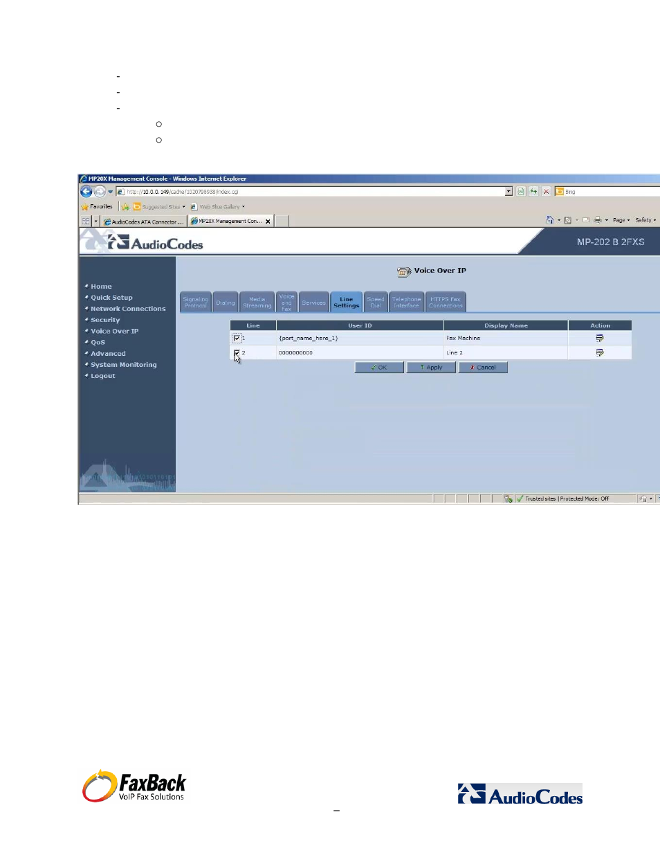 FaxBack AudioCodes Fax Connector for NET SatisFAXtion SBE / EE - Installation Guide User Manual | Page 24 / 29