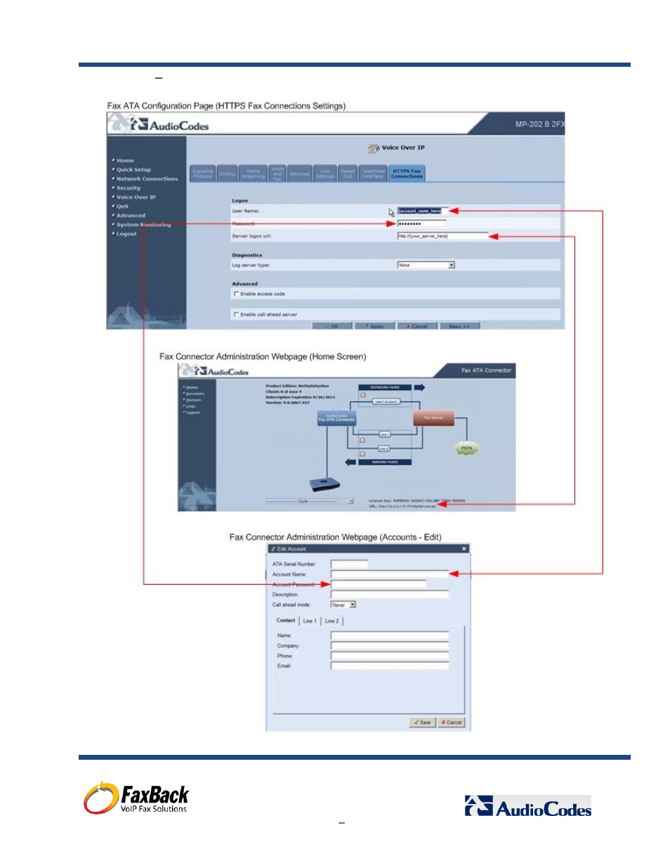 FaxBack AudioCodes Fax Connector for NET SatisFAXtion SBE / EE - Installation Guide User Manual | Page 28 / 29