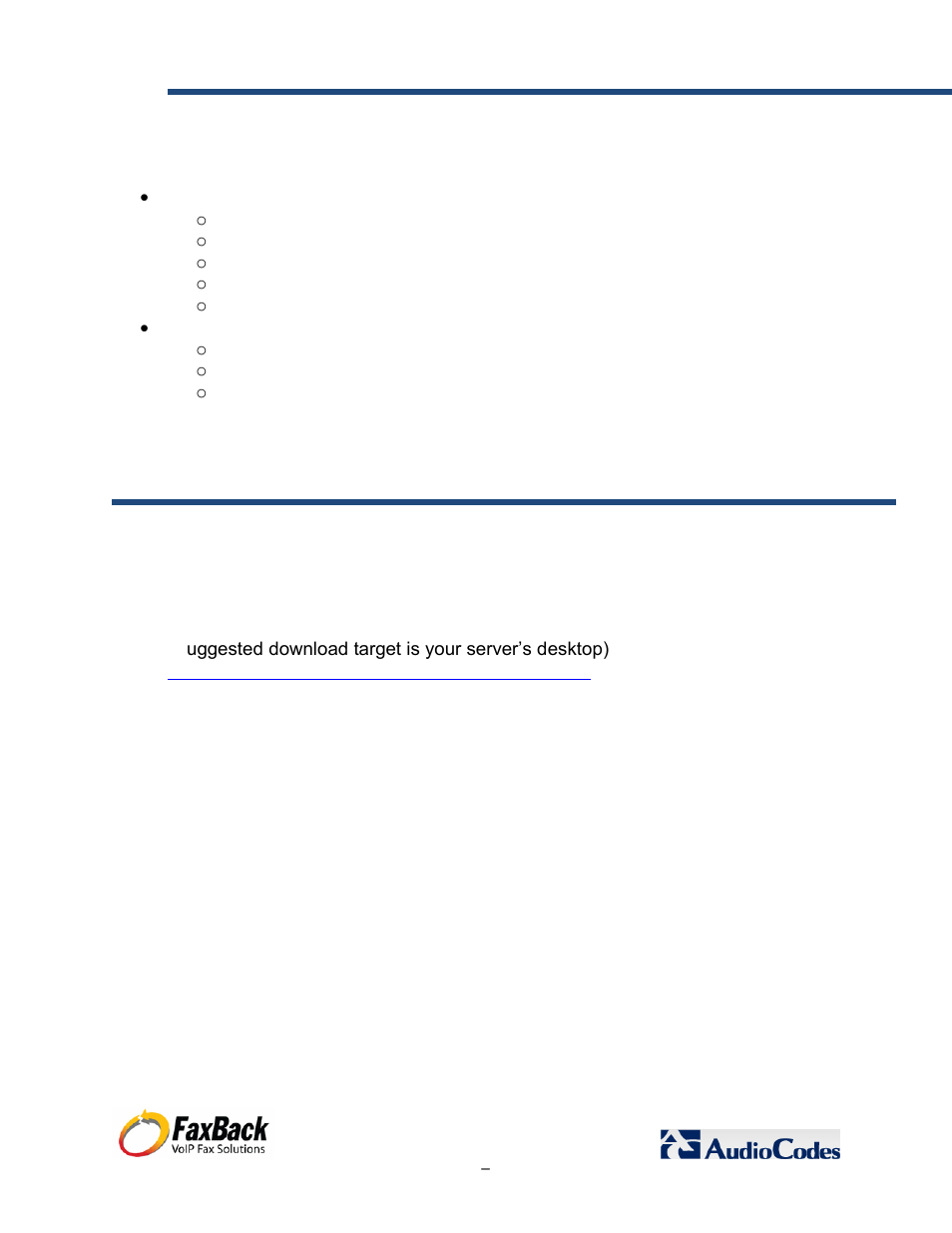 FaxBack AudioCodes Fax Connector for NET SatisFAXtion SBE / EE - Installation Guide User Manual | Page 3 / 29