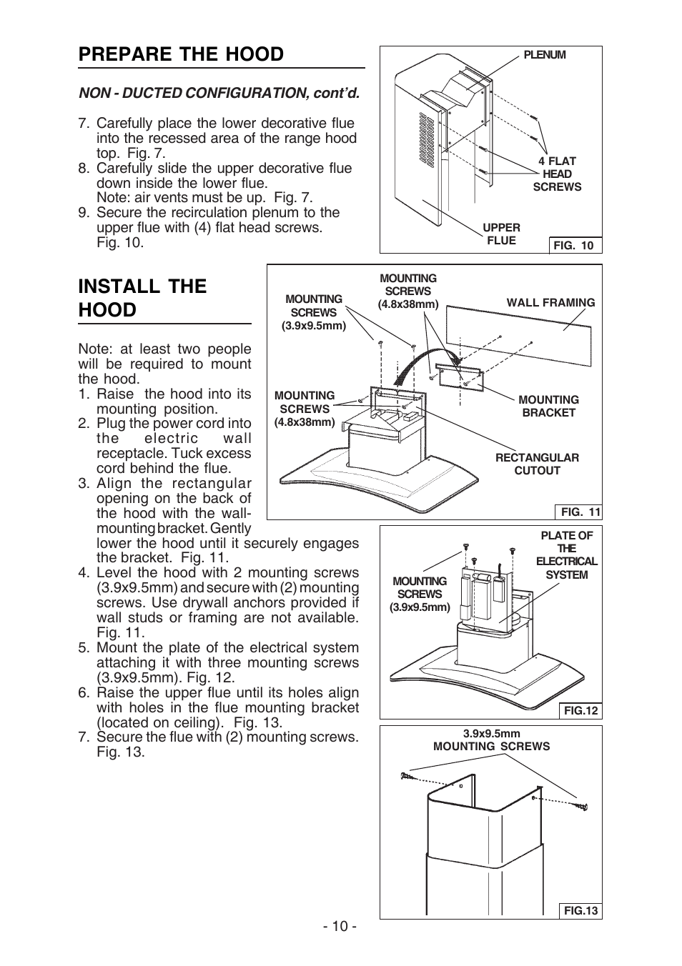 Prepare the hood, Install the hood | Broan BEST K7388 User Manual | Page 10 / 40