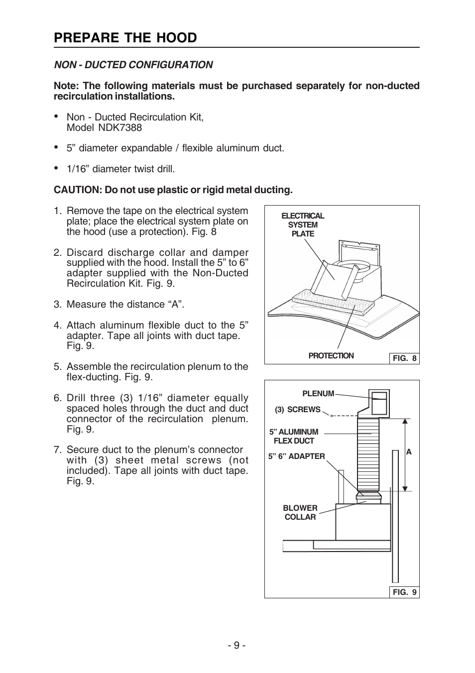 Prepare the hood | Broan BEST K7388 User Manual | Page 9 / 40