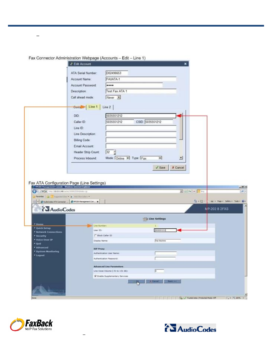 FaxBack AudioCodes Fax Connector for NET SatisFAXtion SBE / EE - Basic Fax ATA Configuration Guide User Manual | Page 17 / 17