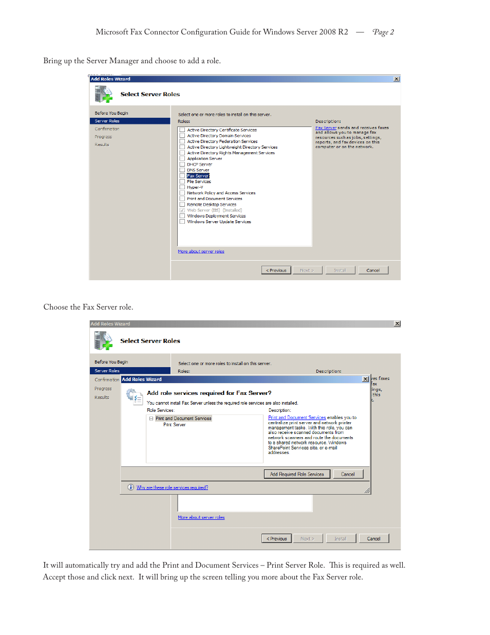FaxBack Connector for Microsoft Fax - Configuration Guide For Windows Server 2008 R2 User Manual | Page 2 / 11