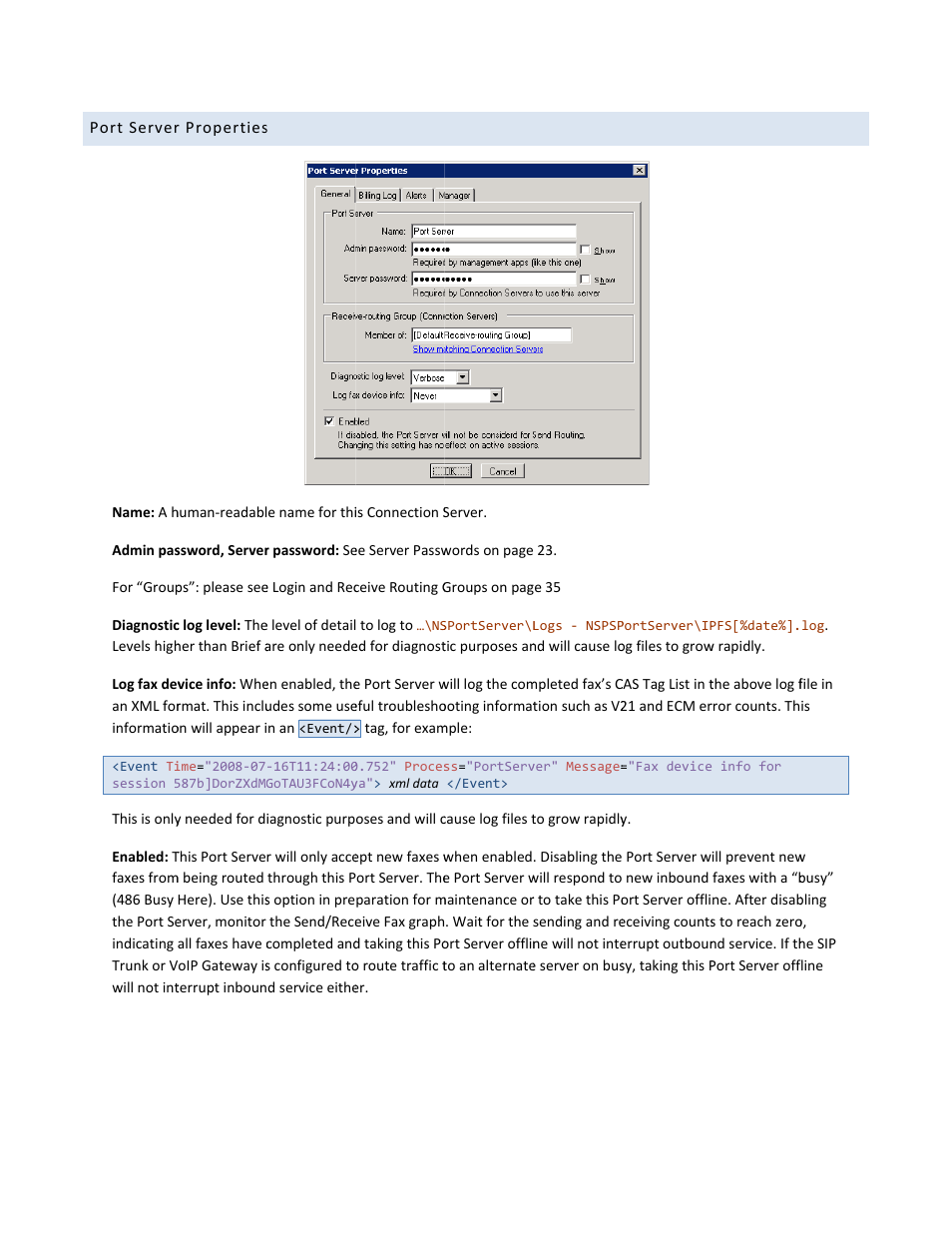 FaxBack Port Server - Manual User Manual | Page 26 / 52