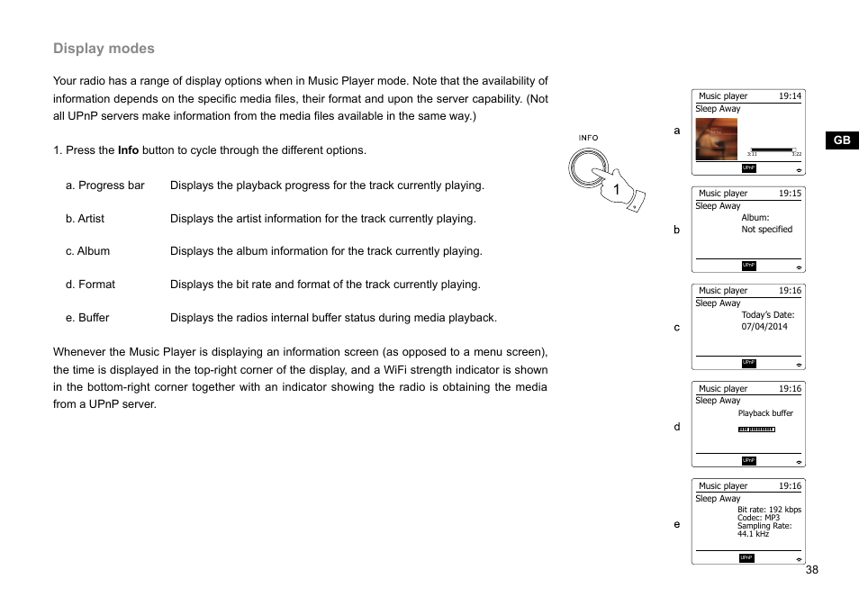 Display modes | Sangean WFR-27C (R1) User Manual | Page 39 / 87