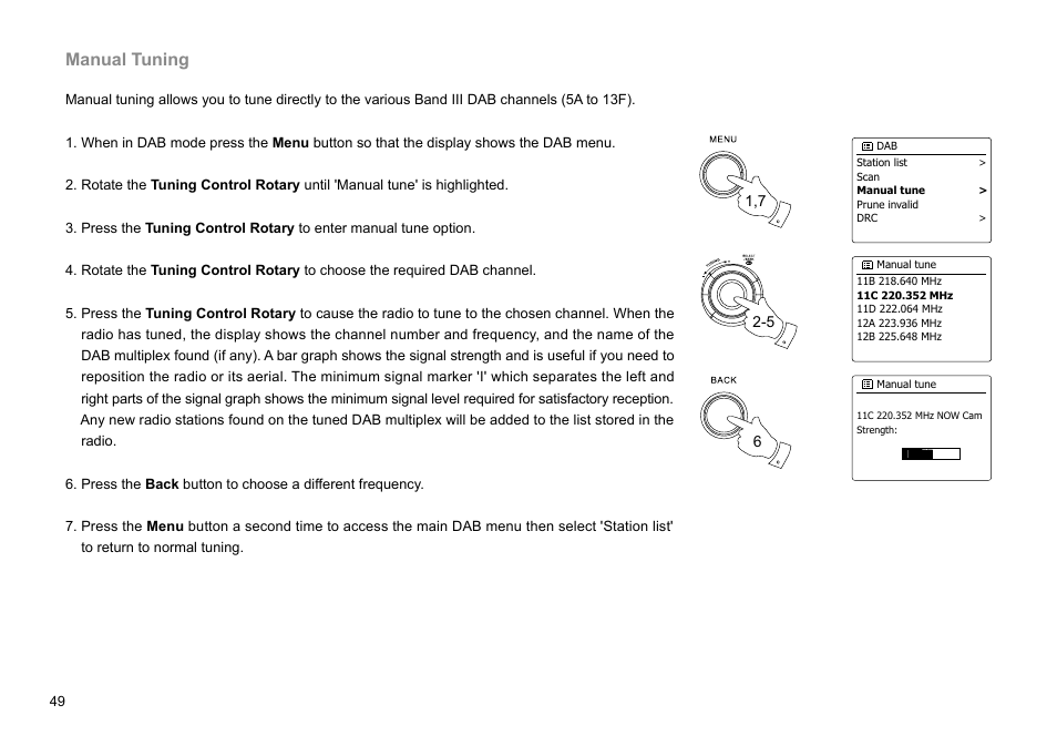 Manual tuning | Sangean WFR-27C (R1) User Manual | Page 50 / 87