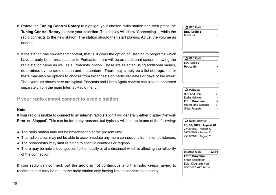 If your radio cannot connect to a radio station | Sangean WFR-29C (R1) User Manual | Page 20 / 91