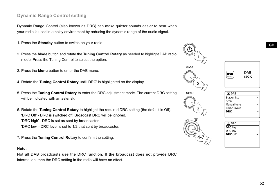 Dynamic range control setting | Sangean WFR-29C (R1) User Manual | Page 53 / 91