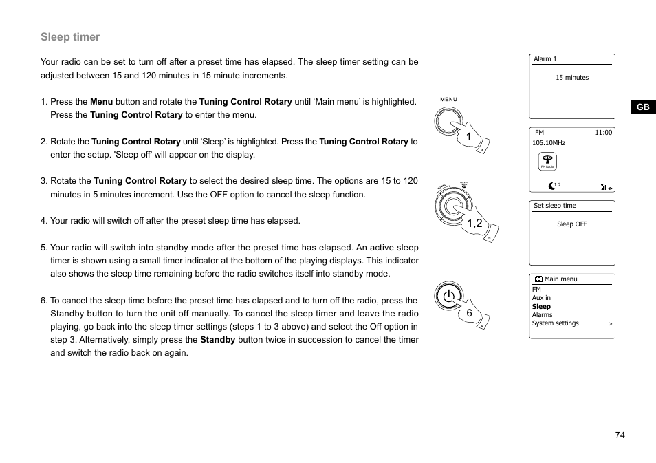 Sleep timer | Sangean WFR-29C (R1) User Manual | Page 75 / 91