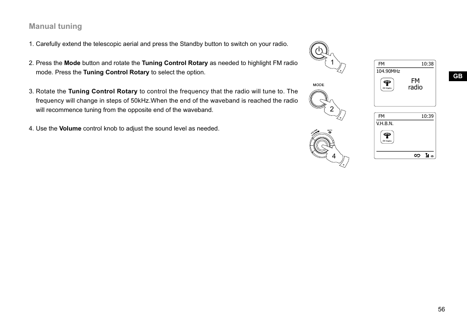 Manual tuning | Sangean WFR-29C (V1) User Manual | Page 57 / 87