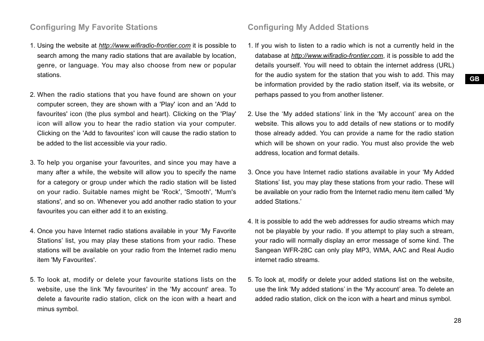 Sangean WFR-28C (R2) User Manual | Page 29 / 91