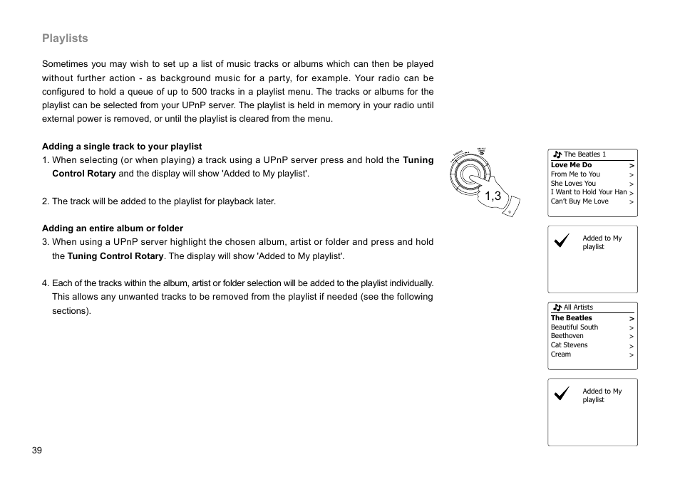 Playlists | Sangean WFR-28C (R2) User Manual | Page 40 / 91