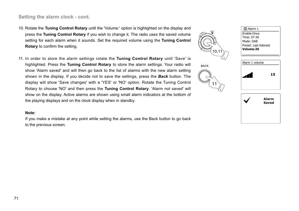 Setting the alarm clock - cont | Sangean WFR-28C (R2) User Manual | Page 72 / 91