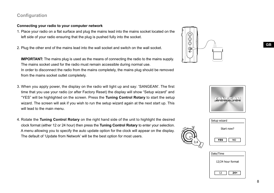 Conﬁguration | Sangean WFR-28C (R2) User Manual | Page 9 / 91