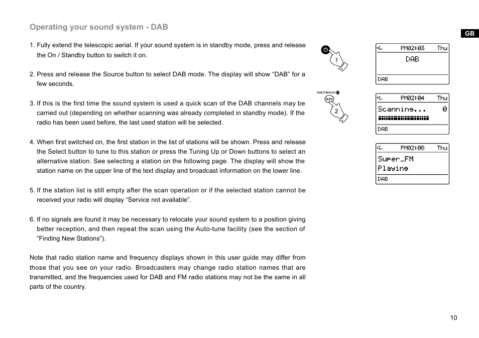 Operating your sound system - dab | Sangean DMS-37BT (R1) User Manual | Page 11 / 56