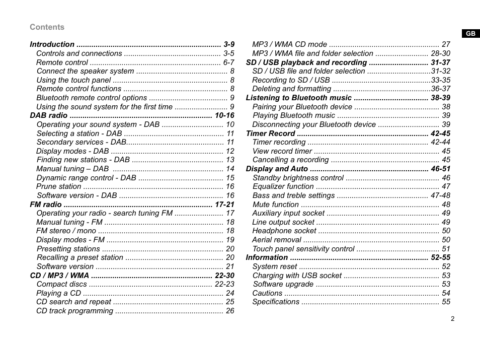 Sangean DMS-37BT (R1) User Manual | Page 3 / 56