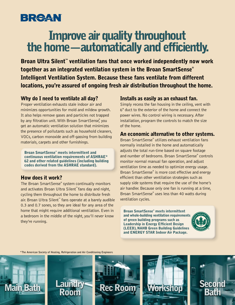 Broan ultra silent | Broan SmartSense User Manual | Page 2 / 6