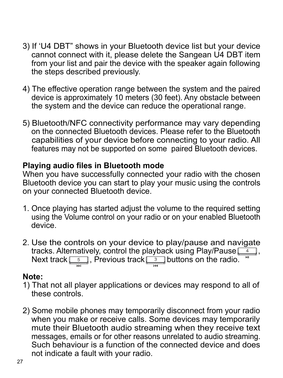Sangean U4 DBT (V1) User Manual | Page 28 / 49