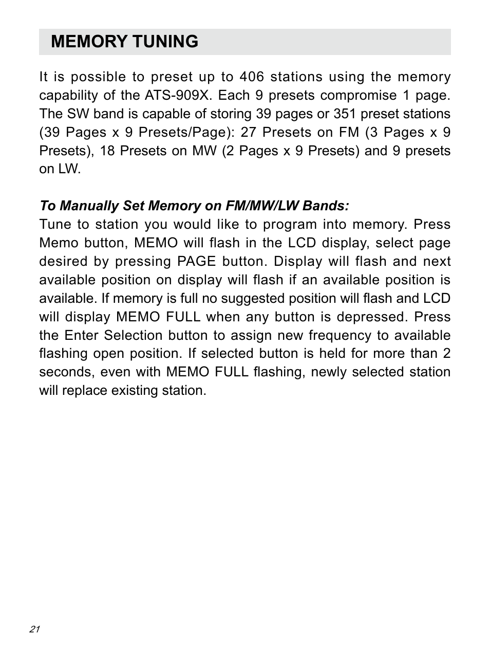 Sangean ATS-909X w (R1) User Manual | Page 22 / 39