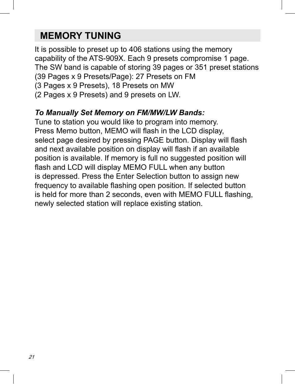 Sangean ATS-909X w (V1) User Manual | Page 22 / 40