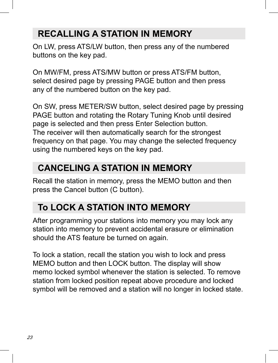 Sangean ATS-909X w (V1) User Manual | Page 24 / 40