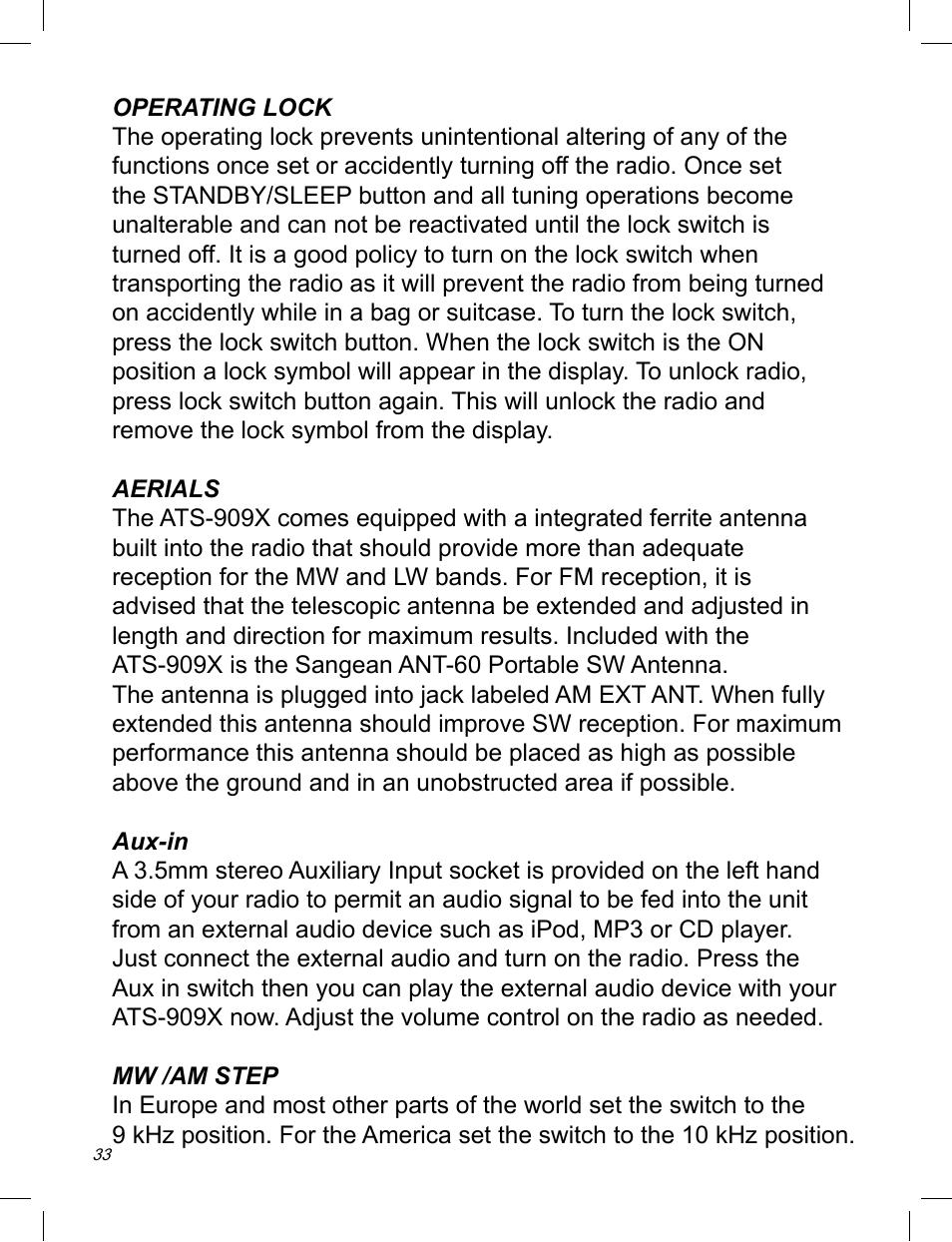 Sangean ATS-909X w (V1) User Manual | Page 34 / 40