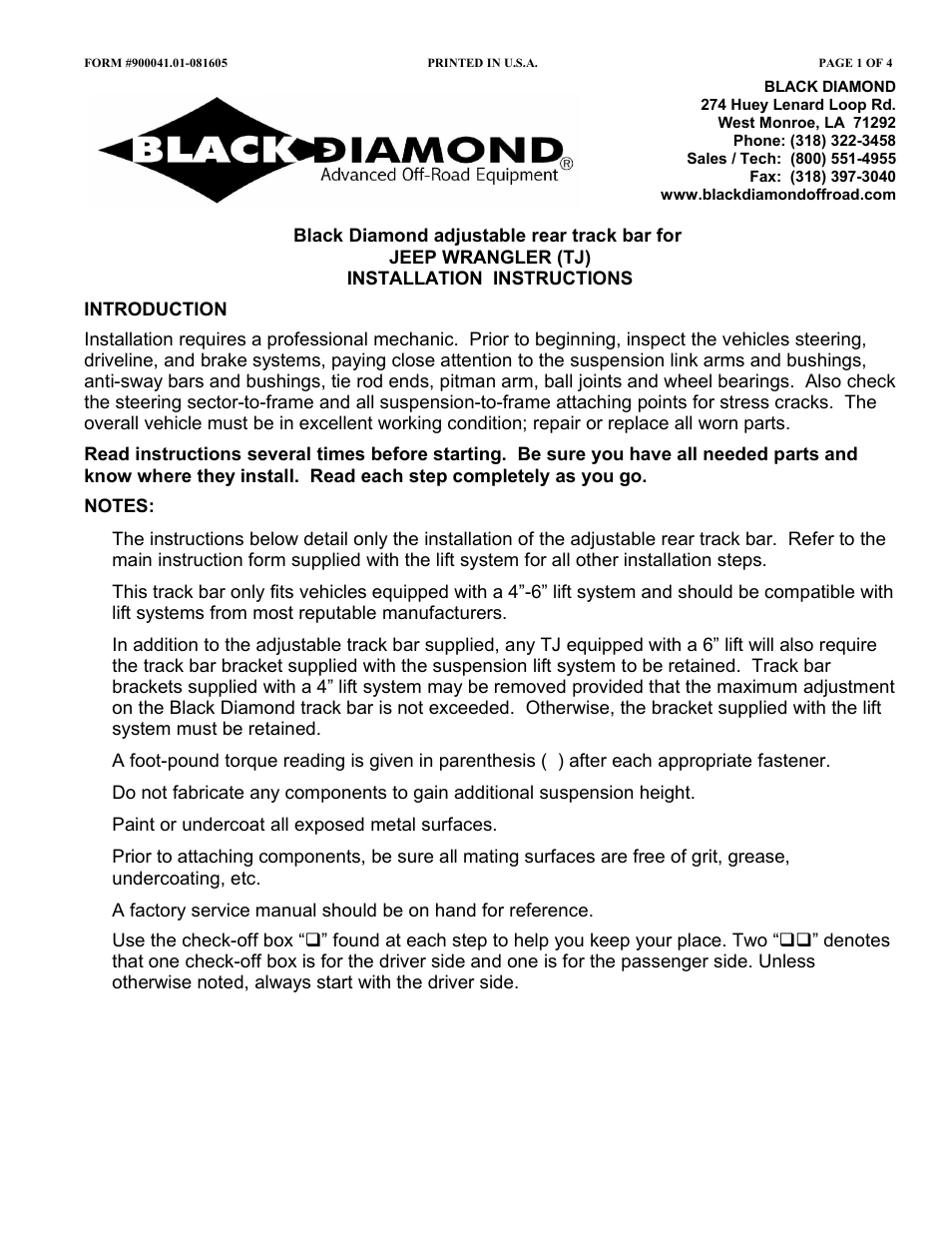 Black Diamond Automobile-accessories User Manual | 4 pages