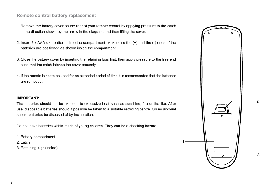 Remote control battery replacement | Sangean DDR-62 (R1) User Manual | Page 8 / 104