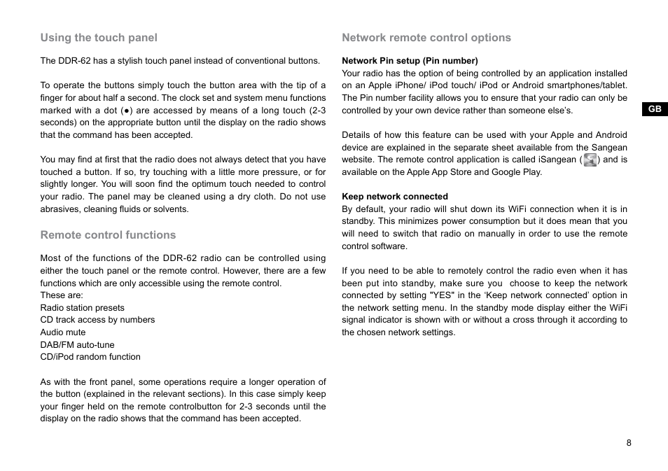 Sangean DDR-62 (R1) User Manual | Page 9 / 104